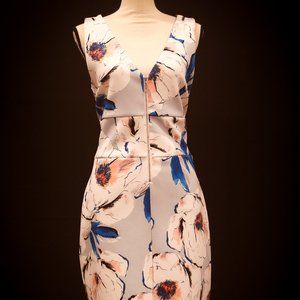 Guess zip front floral scuba dress with pockets XL